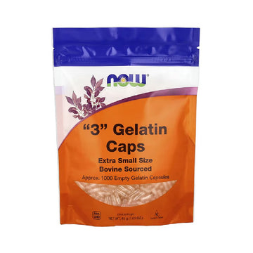 Capsule goale din gelatina bovina marimea "3", Now Foods
