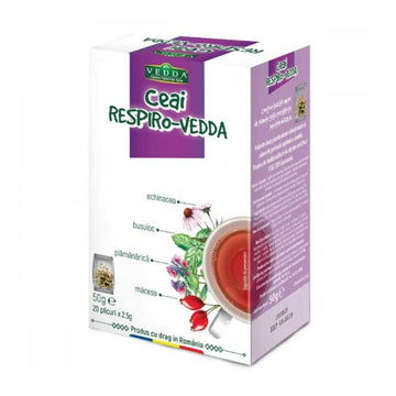 Vedda | Ceai Respiro-Vedda, 20 plicuri, Vedda, Supliment alimentar pentru sistemul respirator 0