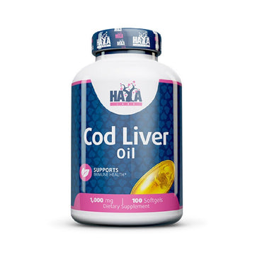 Cod LiverI Oil 1000mg 100 capsule moi, Haya Labs, Acizi grasi omega 3 1