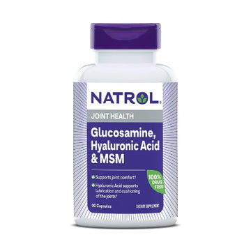 Glucozamina, acid hialuronic si MSM, 90 capsule, Natrol, Supliment pentru oase si articulatii 1