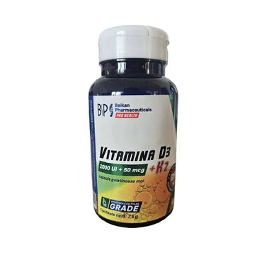 Vitamine si minerale Vitamina D3+K2 30 capsule, Balkan Pharmaceuticals, Supliment alimentar pentru sanatatea oaselor 1