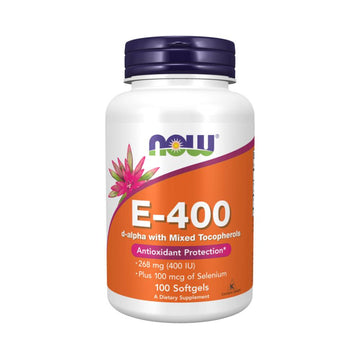 Vitamine si minerale Vitamina E 400 cu Seleniu, 100 capsule, Now Foods, Supliment alimentar pentru sanatate 1