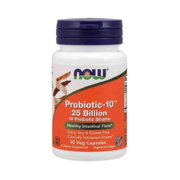 Digestie | Probiotic-10 25 miliarde, 30 capsule vegane, Now Foods, Supliment alimentar pentru digestie 0