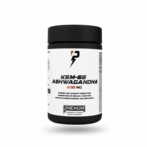Ashwagandha KSM-66 200mg, 90 capsule, Phenom, Supliment alimentar cu extract de ashwagandha