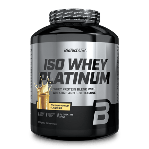 Iso Whey Platinum, 1816g, pudra, Biotech USA, Amestec proteic din zer cu creatina