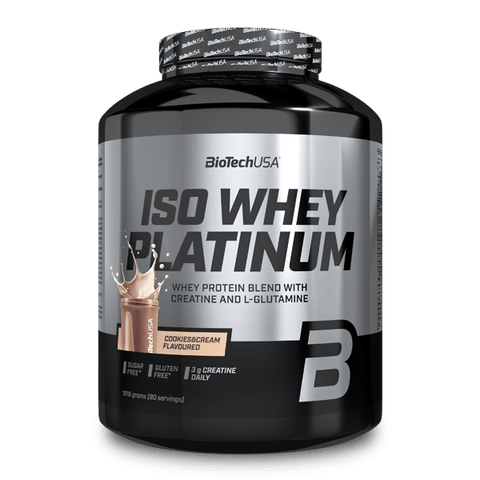 Iso Whey Platinum, 1816g, pudra, Biotech USA, Amestec proteic din zer cu creatina
