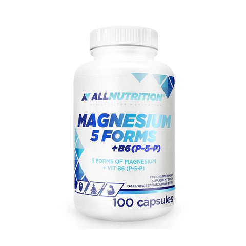 Magneziu 5 Forms + B6 (P-5-P) 100 capsule, AllNutrition, Cinci surse de magneziu si vitamina B6