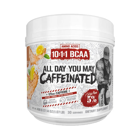 All Day You May Caffeinated 465g, pudra,  5% Nutrition, Aminoacizi BCAA 10:1:1 cu cafeina din surse naturale
