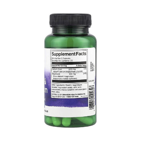 Albion calciu si magneziu, 60 capsule, Swanson, Supliment alimentar pentru sanatate 2