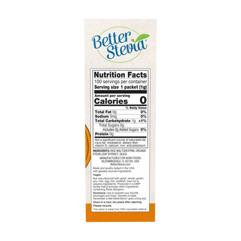 Arome si indulcitori BetterStevia, 100 plicuri x 1g, Now Foods, Indulcitor natural 2