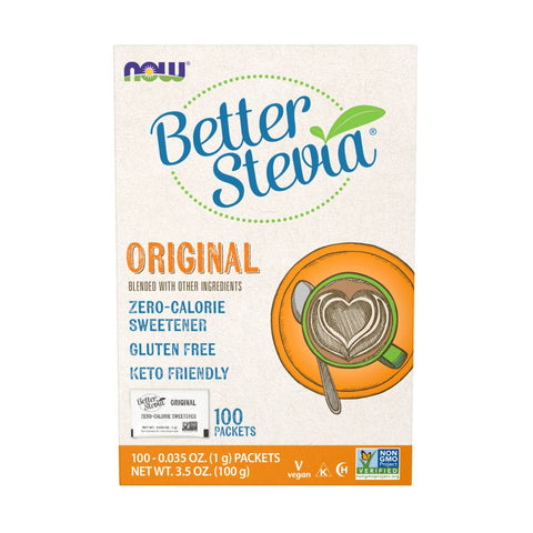 Arome si indulcitori BetterStevia, 100 plicuri x 1g, Now Foods, Indulcitor natural 1