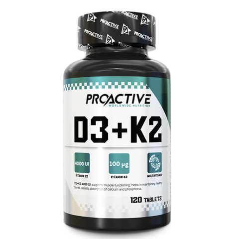 Vitamina D3 + K2 4000UI, 120 tablete, ProActive (Real Pharm), Supliment alimentar cu vitamine