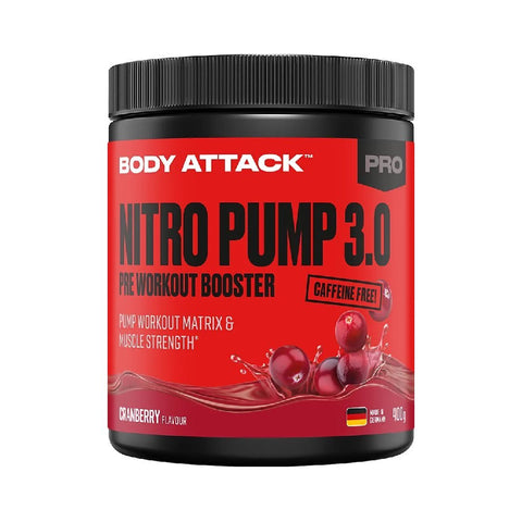 Pre-workout Nitro Pump 3.0, pudra, 400g, Body Attack, Supliment alimentar de tip pre-workout fara cofeina 2