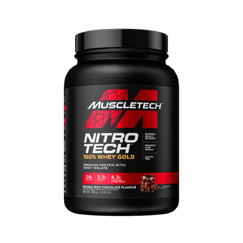 Proteine Nitro Tech 100% Whey Gold, pudra, 908g, Muscletech, Mix pentru crestere masa musculara 1