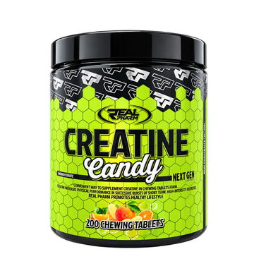 Creatine Candy, 200 tablete de supt, Real Pharm, Supliment alimentar cu creatina monohidrata