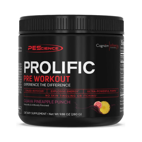 Pre-workout Prolific 280g, pudra, PEScience, Pre-workout pentru energie, focus si performanta sportiva 1