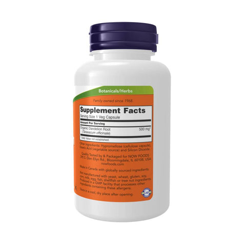 Digestie | Extract de radacina de papadie 500mg, 100 capsule, Now Foods, Supliment alimentar pentru sanatate 1