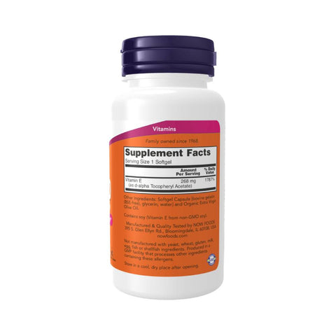Vitamine si minerale Vitamina E 400UI, 100 capsule, Now Foods, Supliment alimentar pentru sanatate 2