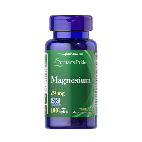 Minerale | Magneziu 250mg, 100 capsule, Puritan's Pride, Supliment alimentar pentru sanatate 0