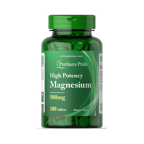Minerale | Magneziu 500mg, 100 tablete, Puritan's Pride, Supliment alimentar pentru sanatate 0