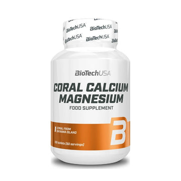 Suplimente pentru oase si articulatii | Coral calciu si magneziu, 100 tablete, BiotechUSA, Supliment alimentar pentru sanatatea oaselor 0