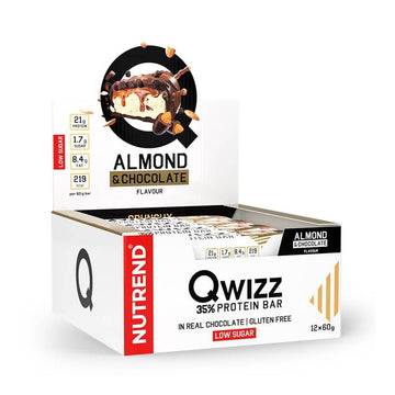 Alimente & Gustari | Baton proteic Qwizz Protein Bar, 60g, Nutrend, Fara zahar 0