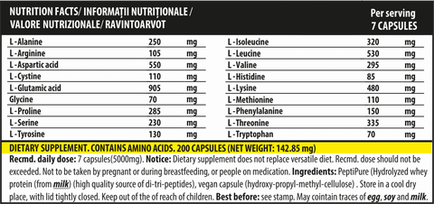 Aminoacizi iAMINO 200 capsule, Genius Nutrition, Supliment alimentar aminoacizi 2
