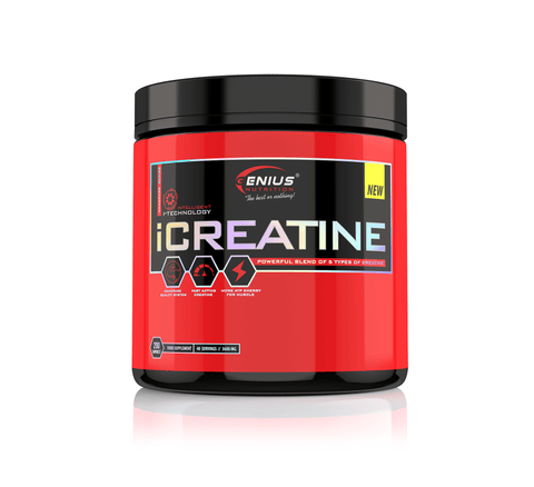 Creatina iCREATINA 200 capsule, Genius Nutrition, Supliment crestere masa musculara 1