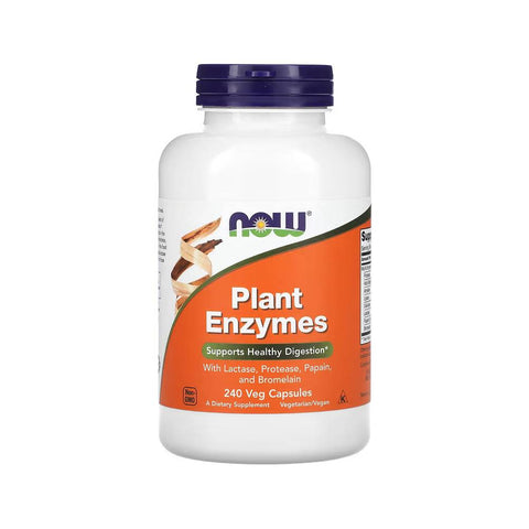 Digestie | Enzime din plante 240 capsule vegane, Now Foods, Supliment alimentar vegan pentru digestie 0