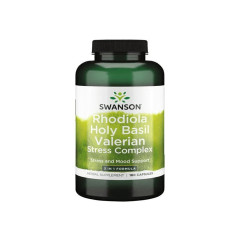 Suplimente antistres | Rhodiola Busuioc sfant Valeriana 180 capsule, Swanson, Supliment alimentar antistres 0