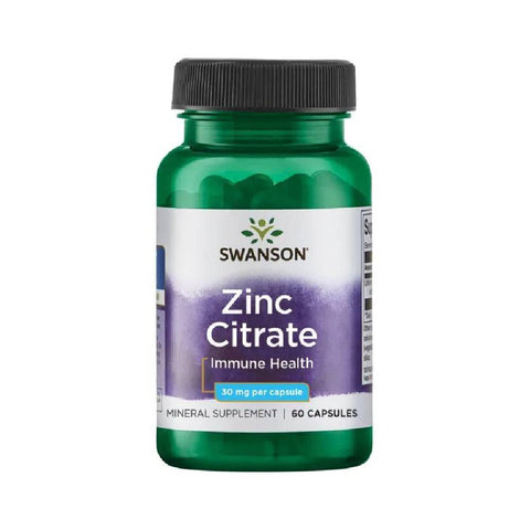 Minerale | Zinc citrat 30mg, 60 capsule, Swanson, Supliment alimentar pentru sanatate si imunitate 0